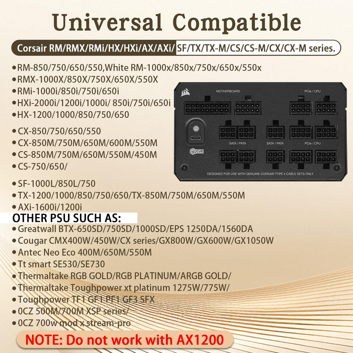 YEZriler graphics-card power cable with sleeved 63 cm length