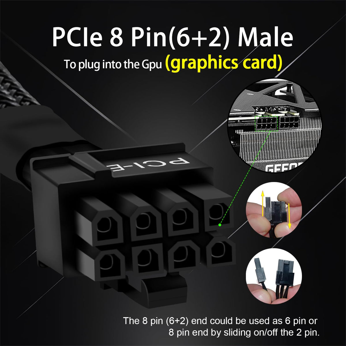 YEZriler sleeved PCIe cable set for clean PC aesthetics.