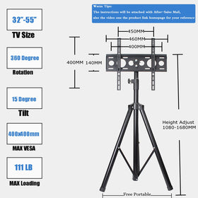YFLY side angle of mounted TV showing tilt and 360° swivel for optimal viewing