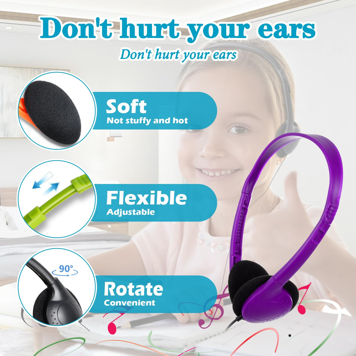 YFSFQS adjustable headband fits all sizes for kids