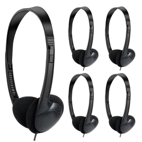 YFSFQS front view of bulk headphones showing packaging and ready-to-distribute
