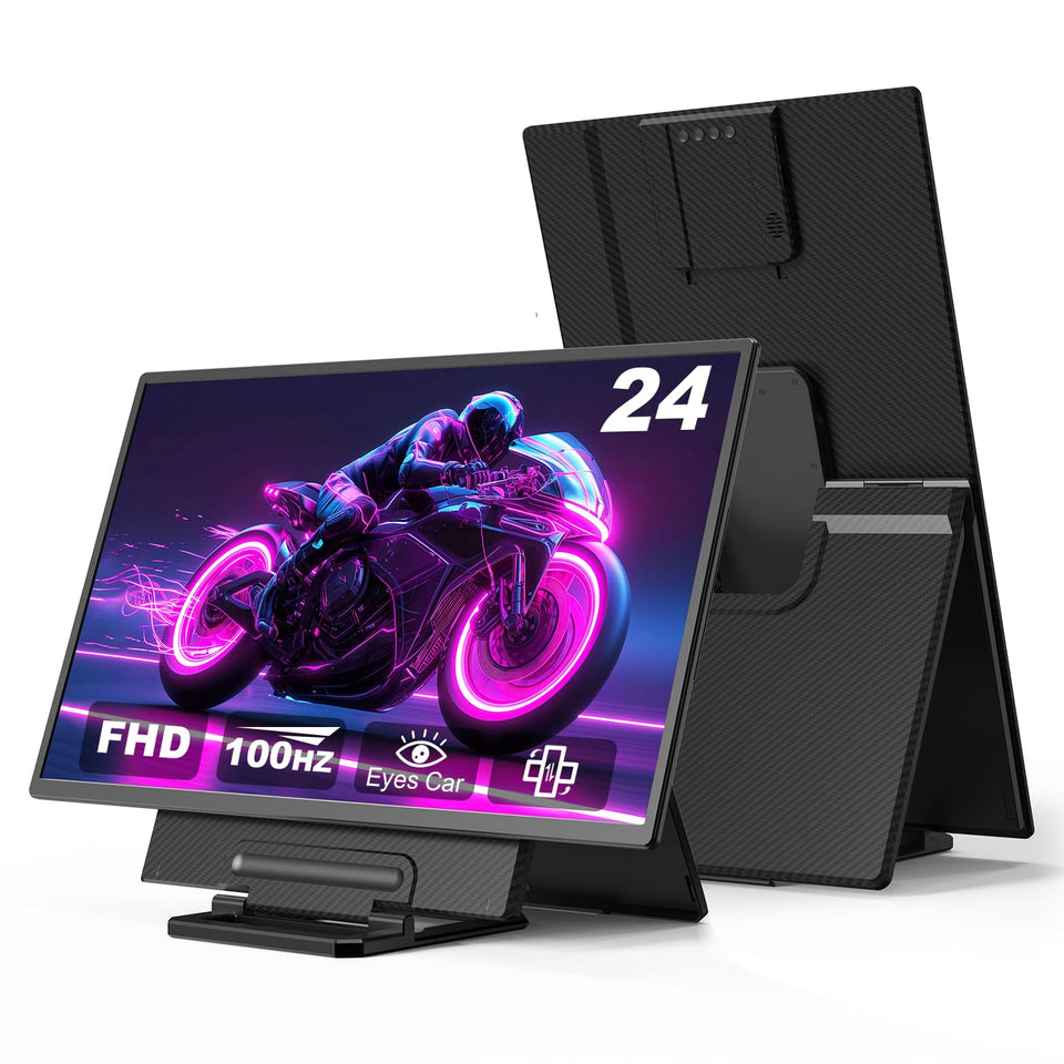 Ygretyrjh 24-inch portable monitor front view for expansive multitasking and vivid visuals.