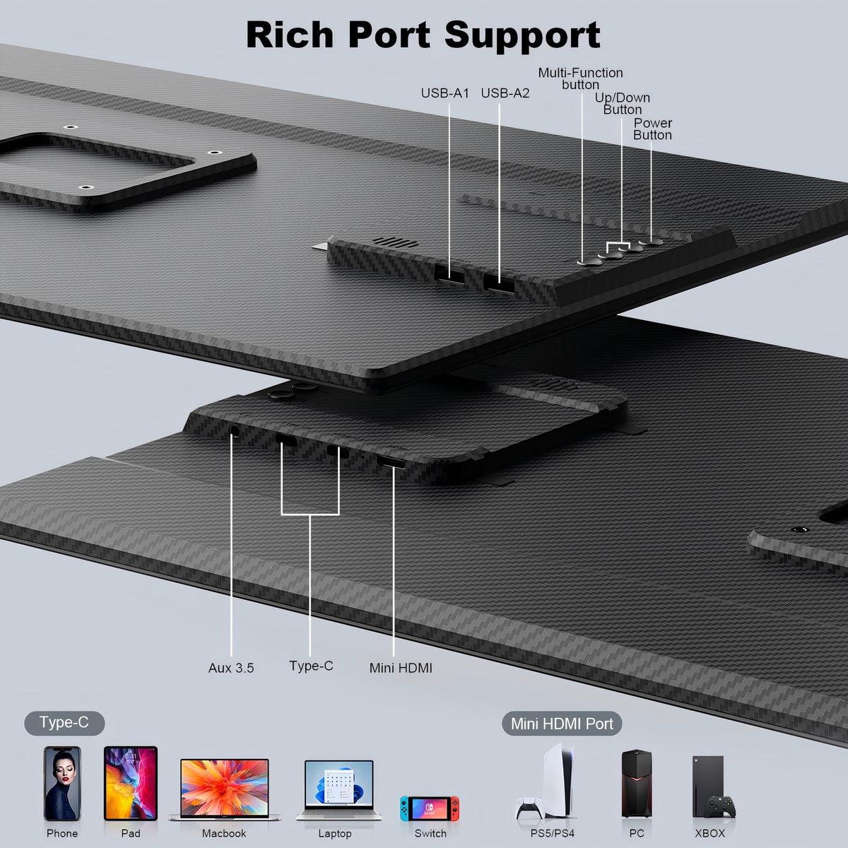 Ygretyrjh travel-compact monitor in bag showcases portable office solution.