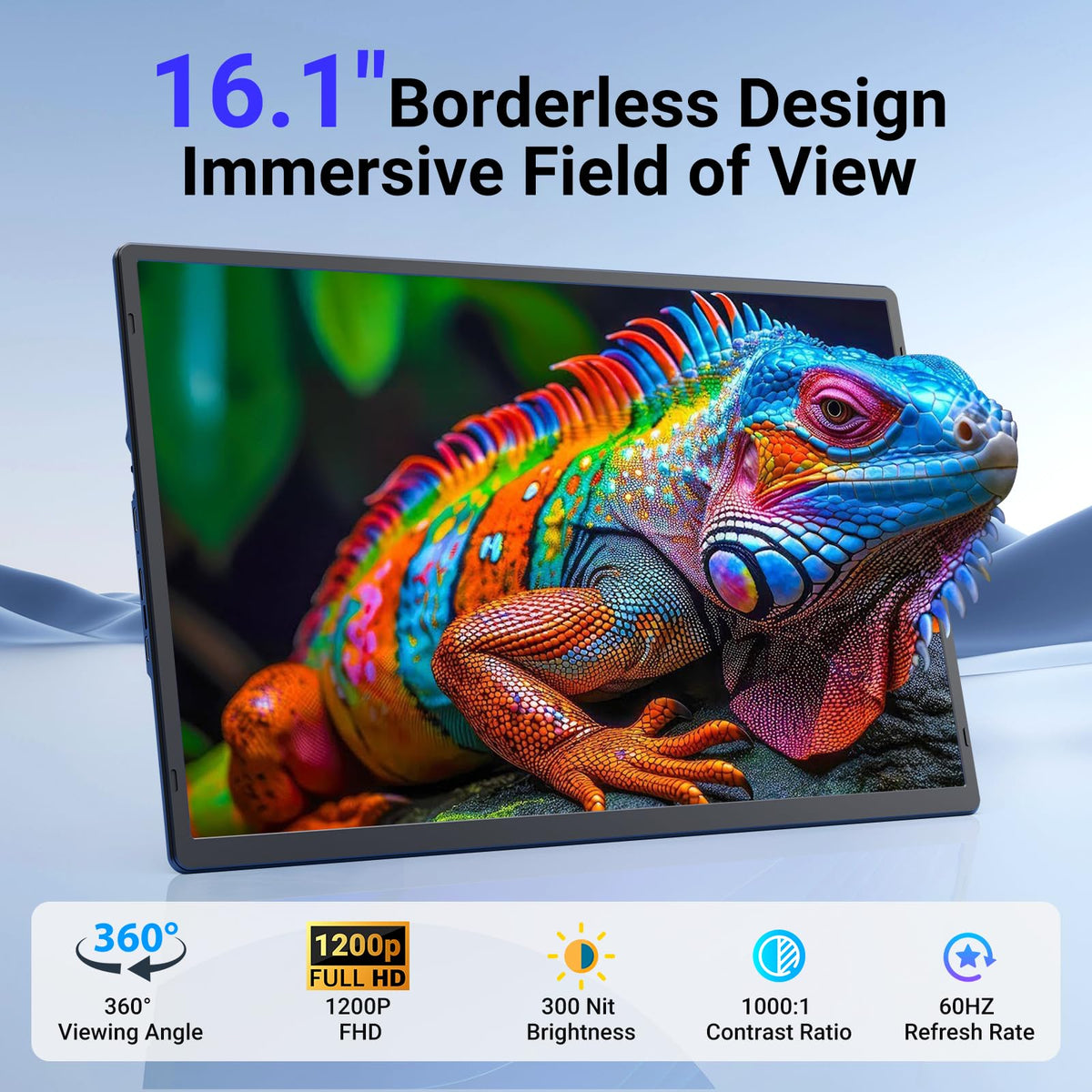 Ygretyrjh 360-degree stand enables portrait or landscape viewing for flexible setup