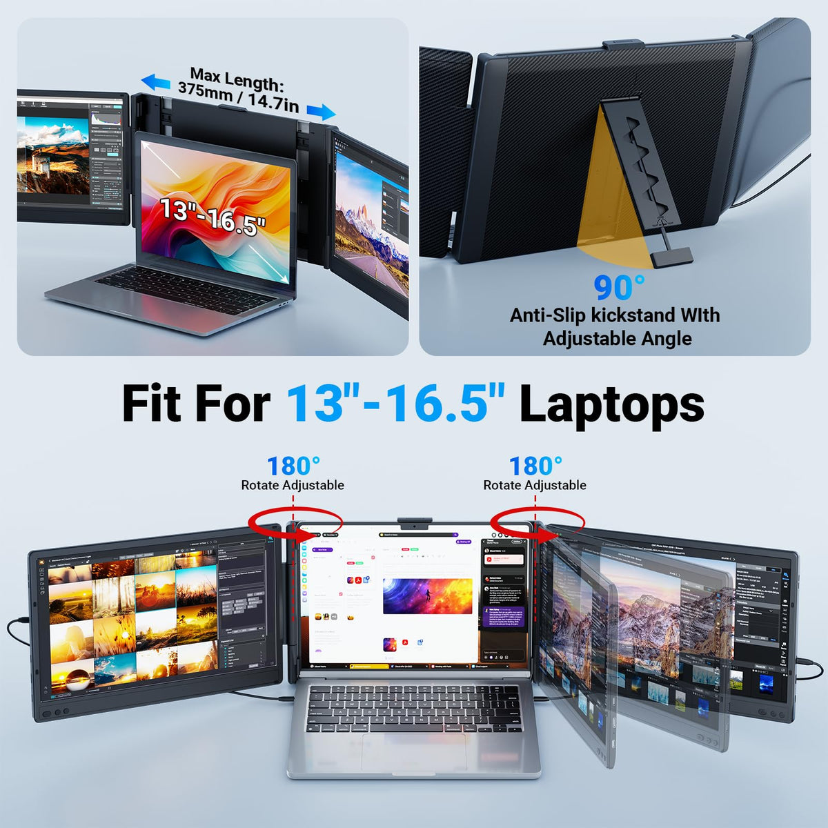 Ygretyrjh rotatable stand 180 degrees for sharing content