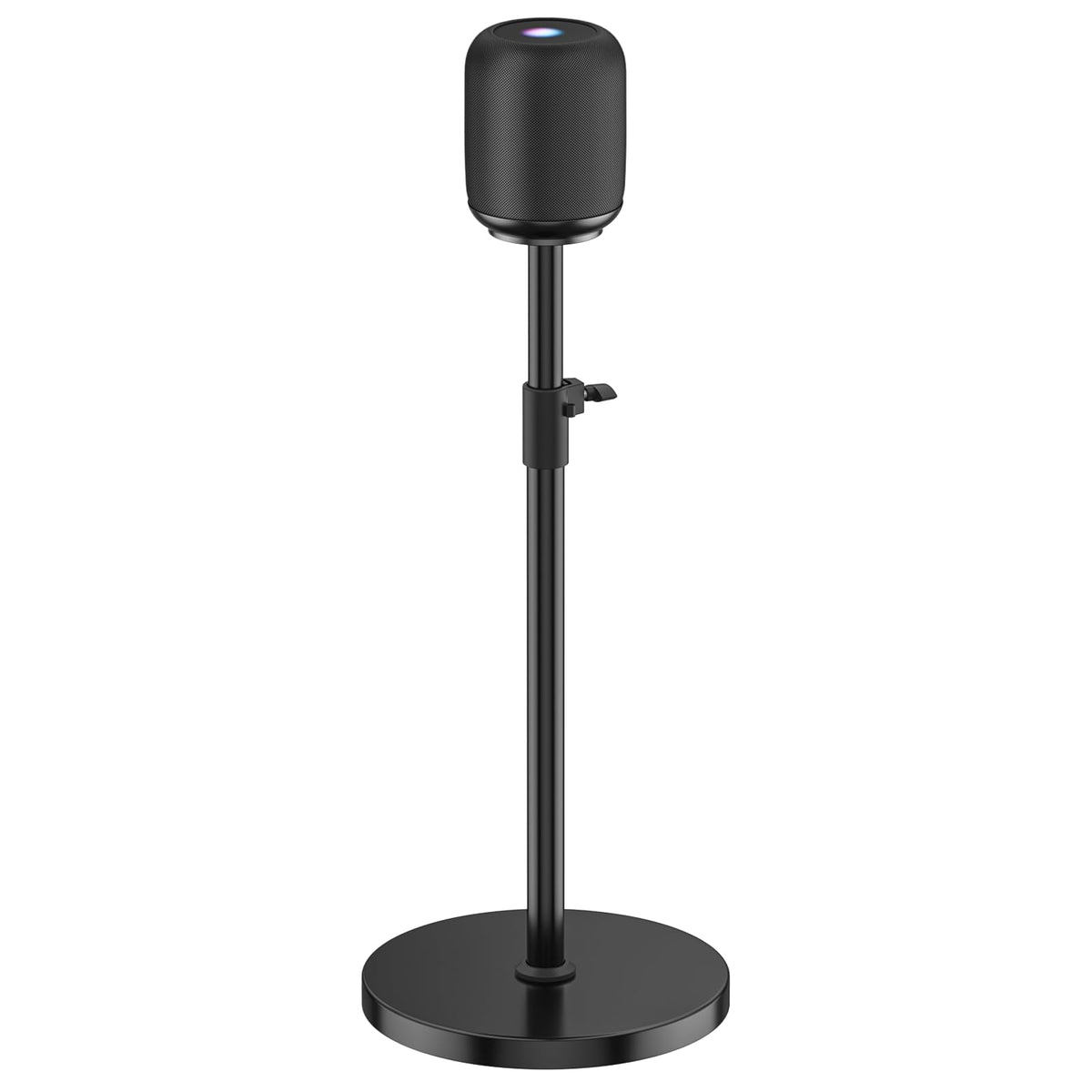 Yibracki height adjustable HomePod stand front view showing precise listening height