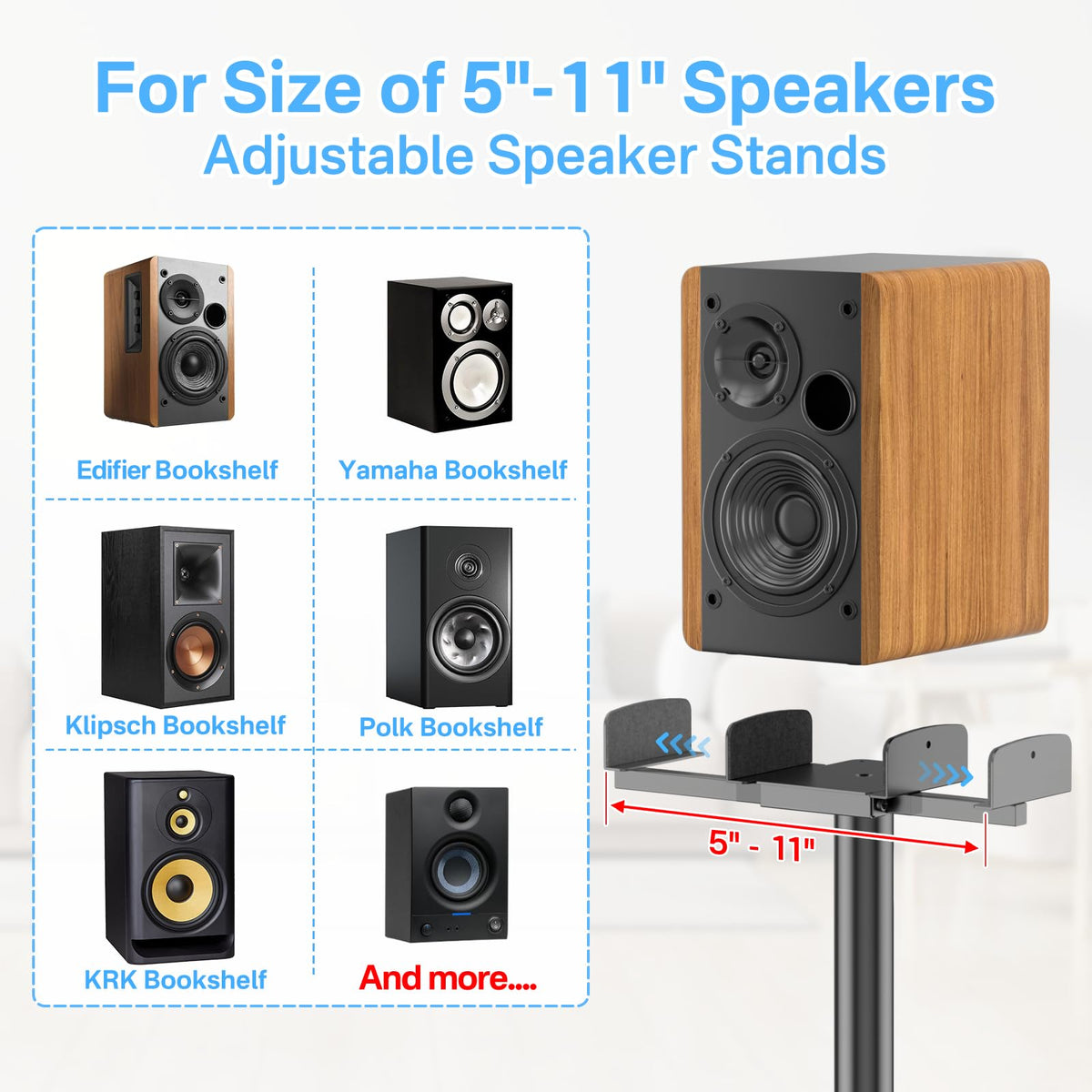 Yibracki top plate close-up showing adjustable mounting for many speakers