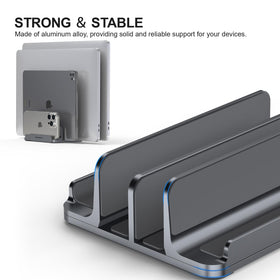 YICOSUN 4-slot stand in-use on a desk shows organized workspace with devices.