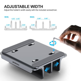 YICOSUN 4-slot stand side view highlights slim profile for a clutter-free desk.