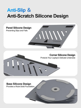 YICOSUN support arms with silicone pads protecting laptop from scratches