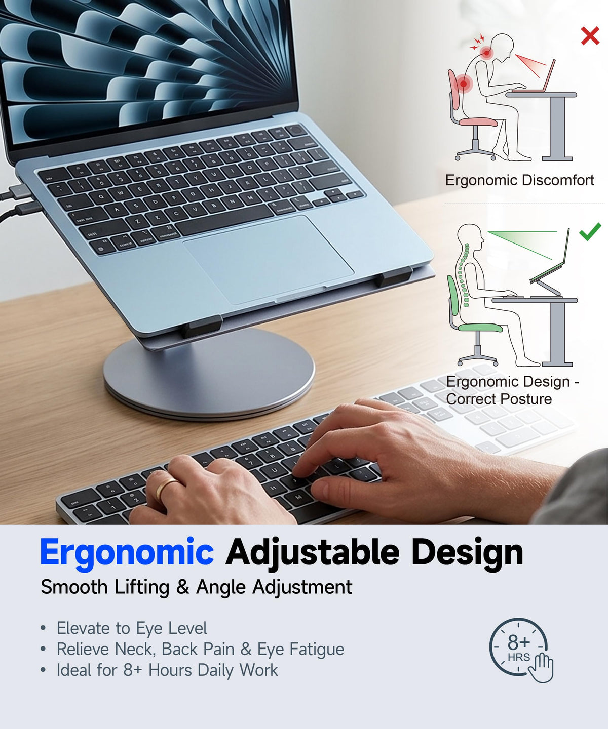 YICOSUN swivel base rotated to share screen quickly during meetings