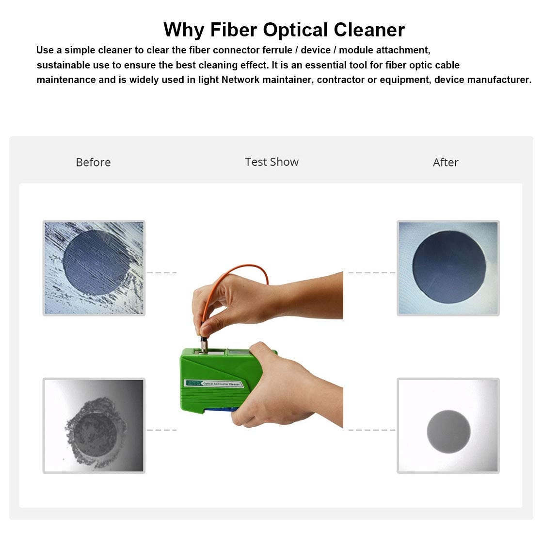 YIENFBEV cleaner supports LC/SC/FC/ST/MU connectors for reliable end-face cleaning.