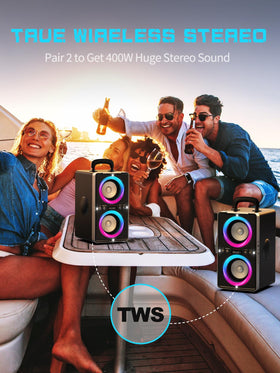 YIER speaker provides 6 connection options including BT5.3, USB, AUX, and TF.