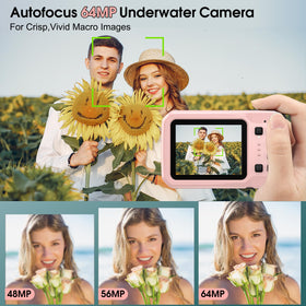 Yifecial 16x digital zoom underwater camera helps frame distant subjects during surfing or snorkeling.