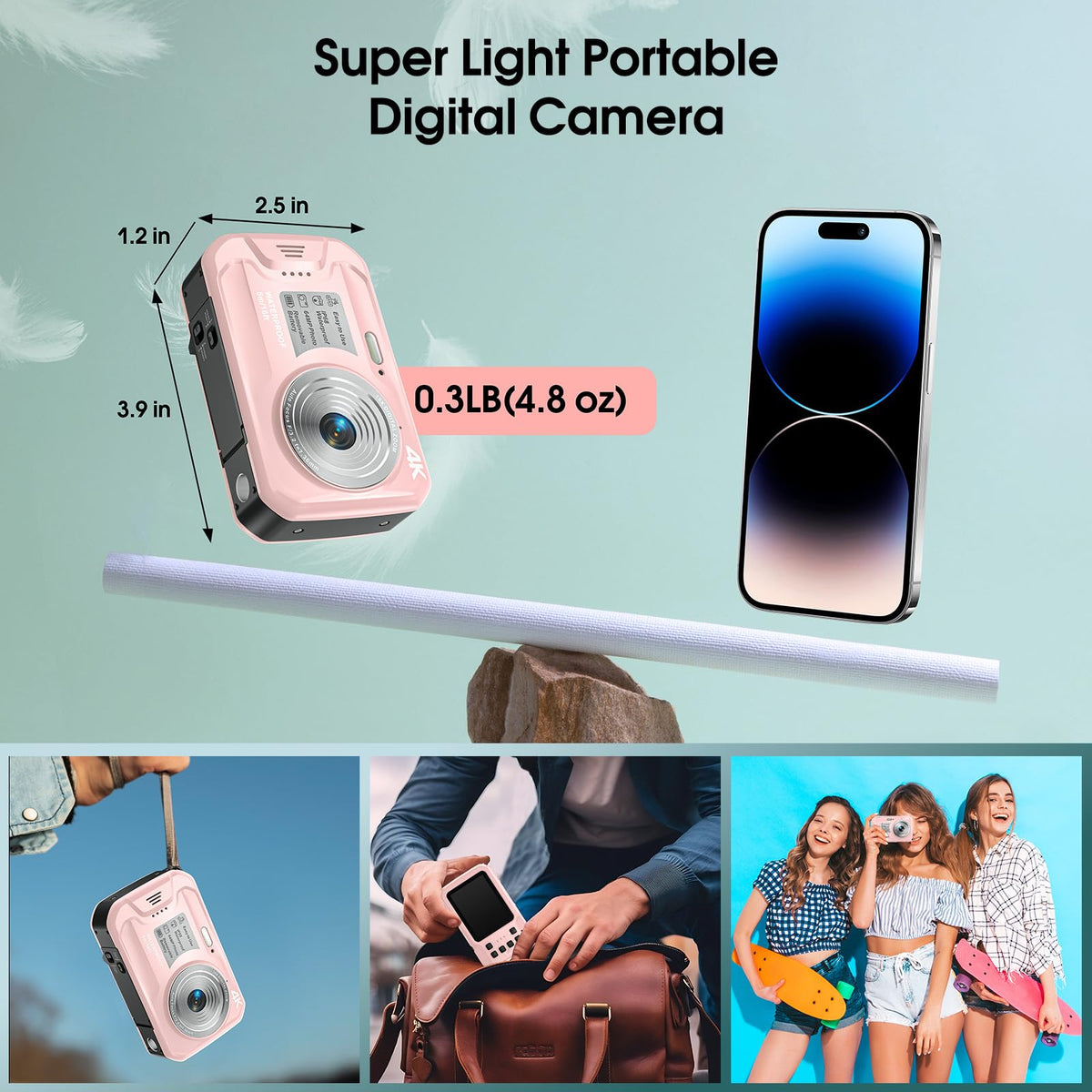 Yifecial compact palm-size design fits travel backpacks for adventures.