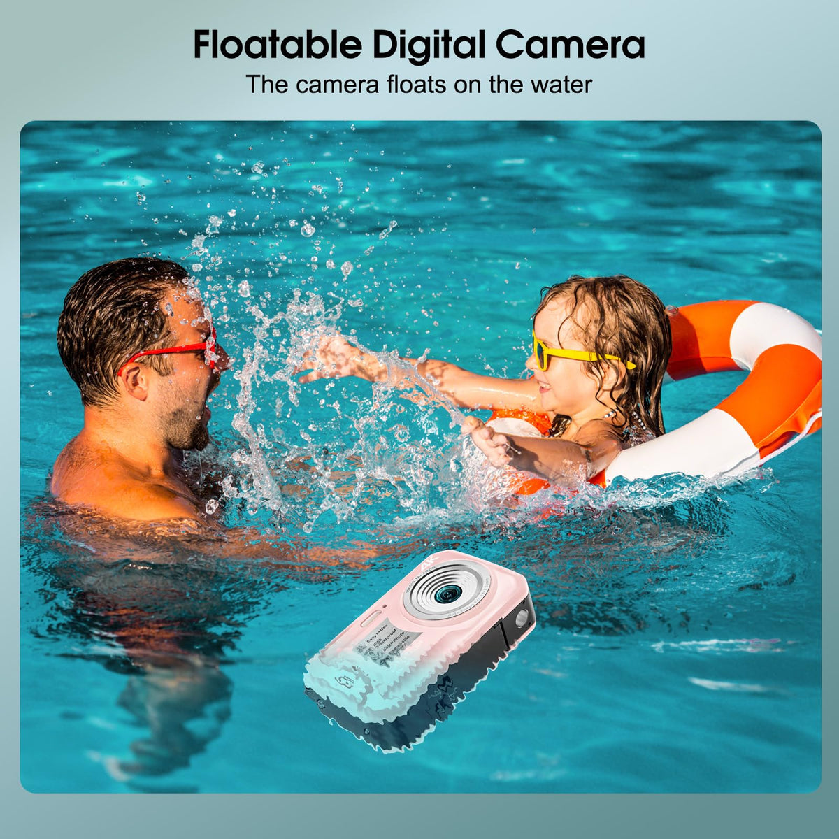 Yifecial floatable waterproof camera stays afloat, easy to retrieve after splashes.