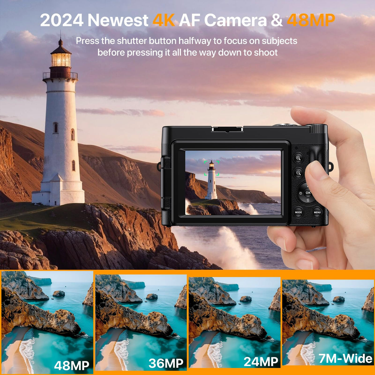 YIGLLO auto-focus 4K camera captures sharp subjects even in changing light