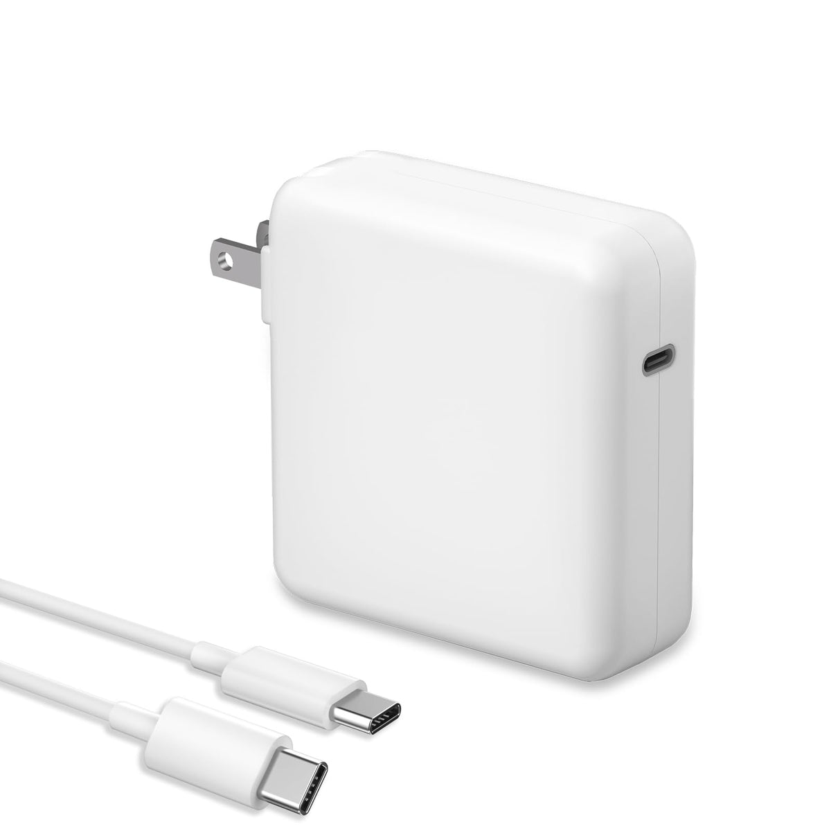 Yihele 61W USB-C charger front view powering a MacBook efficiently