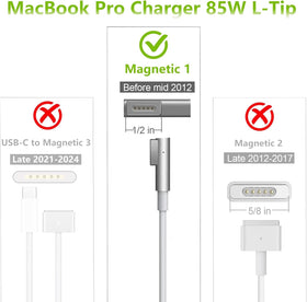 Yihele L-tip connector closeup showing MagSafe 1 fit for older MacBook models