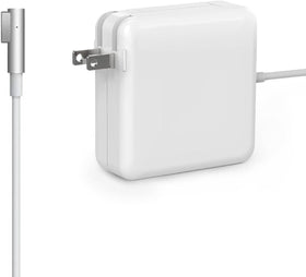 Yihele front view of 60W L‑tip charger showing compact brick and cord benefit reliable power