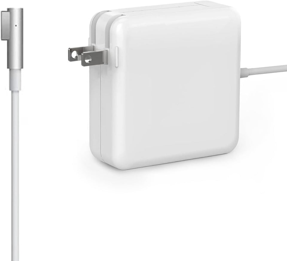 Yihele front view of 60W L‑tip charger showing compact brick and cord benefit reliable power