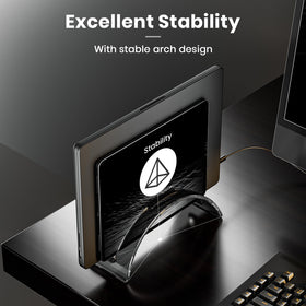 Yikola vertical stand offers 24 mm thickness compatibility for MacBooks and tablets.