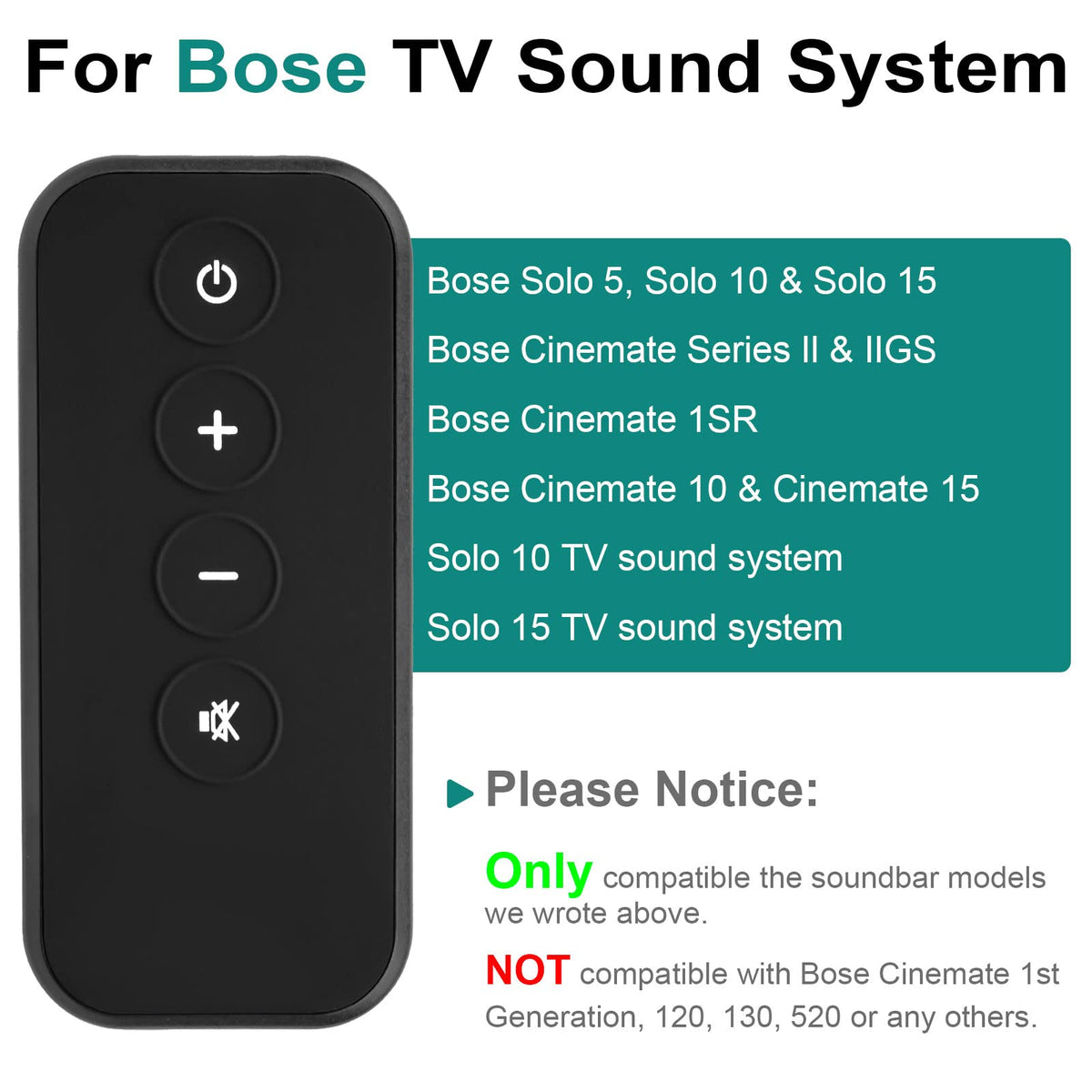 Yimaut replacement remote for Bose CineMate series; easy swap.