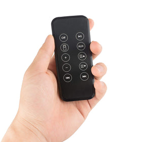 Yimaut remote beside Bose SoundDock showing scale and compatibility benefit