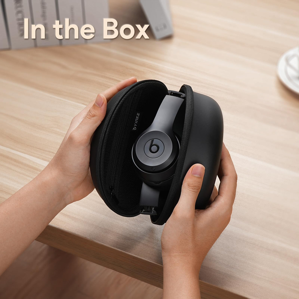 Yinke Beats Solo case demonstrates roomy capacity for headphones and cables