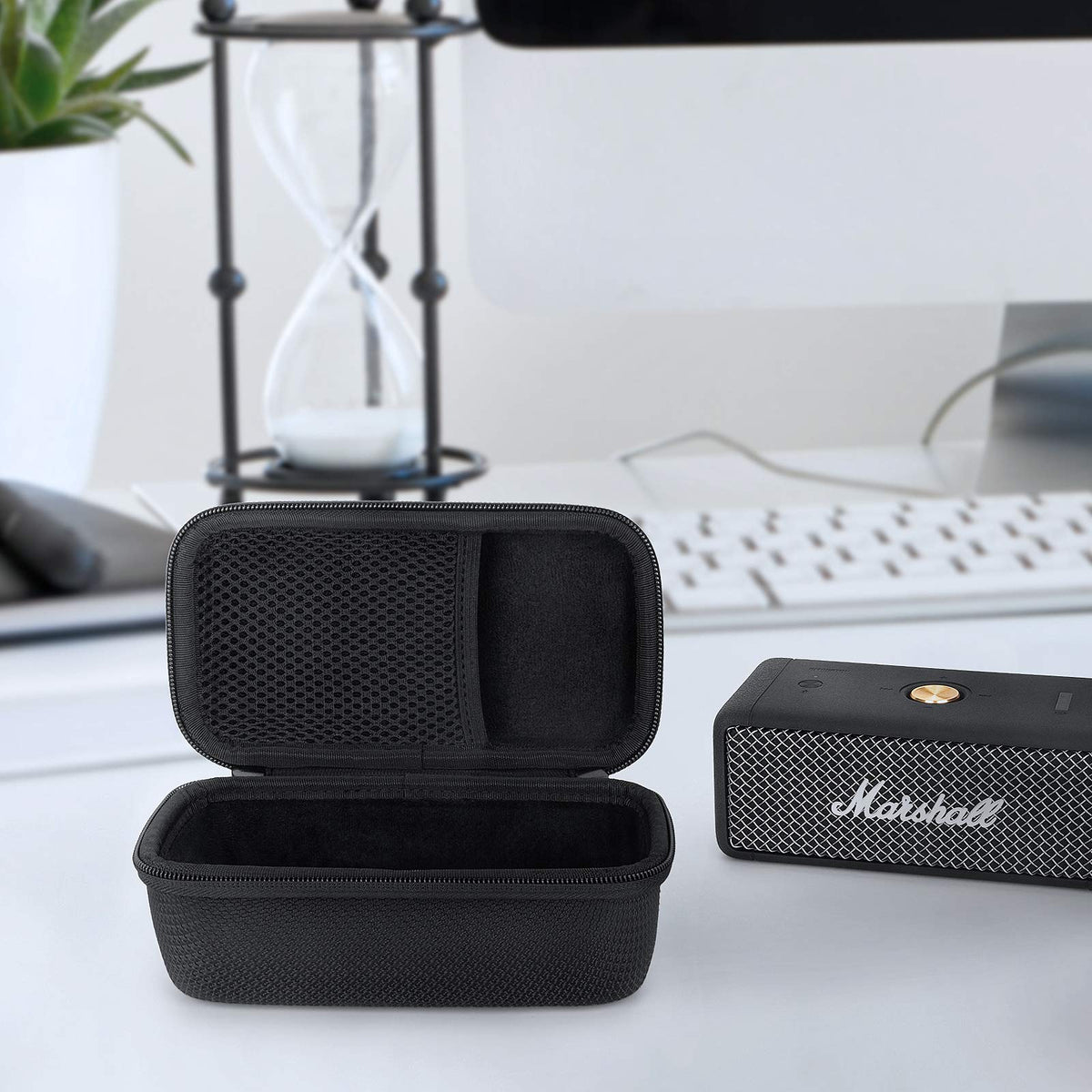 Yinke internal mesh pocket holding cable and adapter for organized Emberton storage