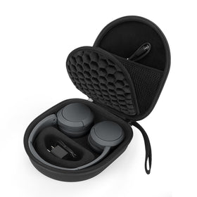 Yinke front view of black hard case showing compact protective profile and easy storage