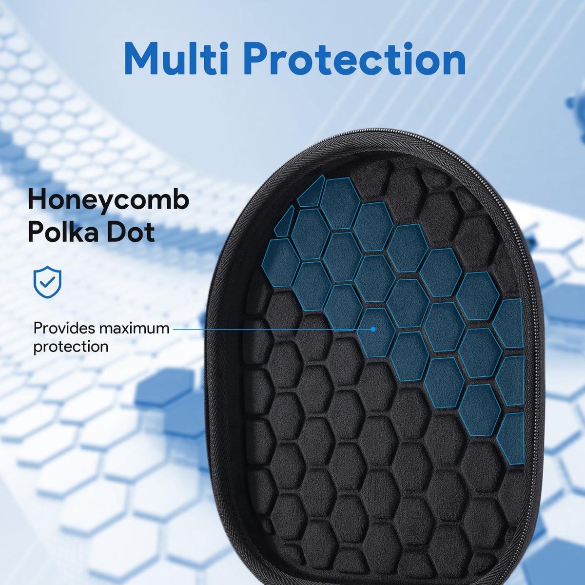 Yinke headphones seated in case showing sleep mode alignment benefit