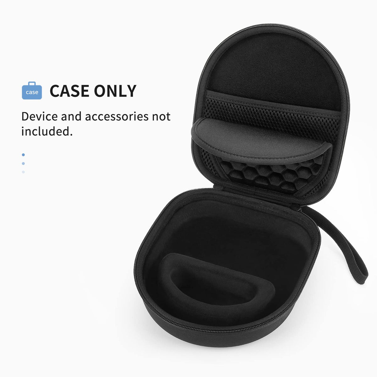 Yinke case with headphones inside showing size fit and travel-ready protection
