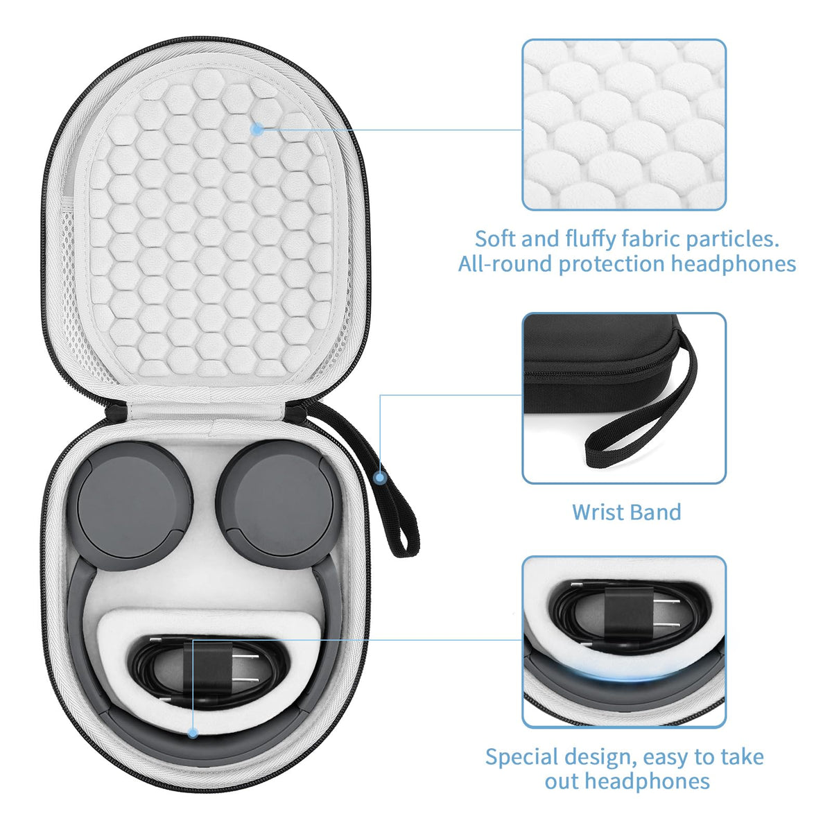 Yinke mesh pocket holding cables and adapter to keep accessories tidy