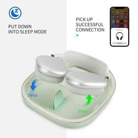 Yinke open case with AirPods Max inside demonstrating sleep-mode fit