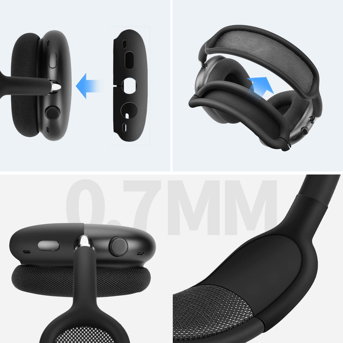 Yinke silicone earpad covers close-up protecting earcups and improving sweat resistance