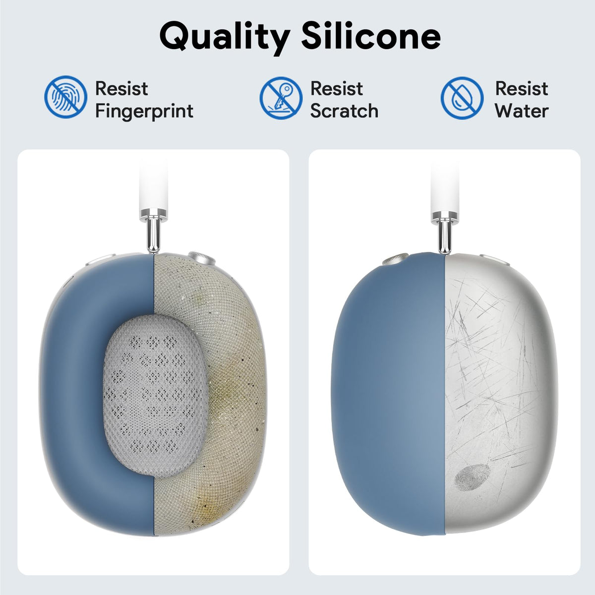 Yinke soft velvet interior detail protecting headphone surfaces from scratches