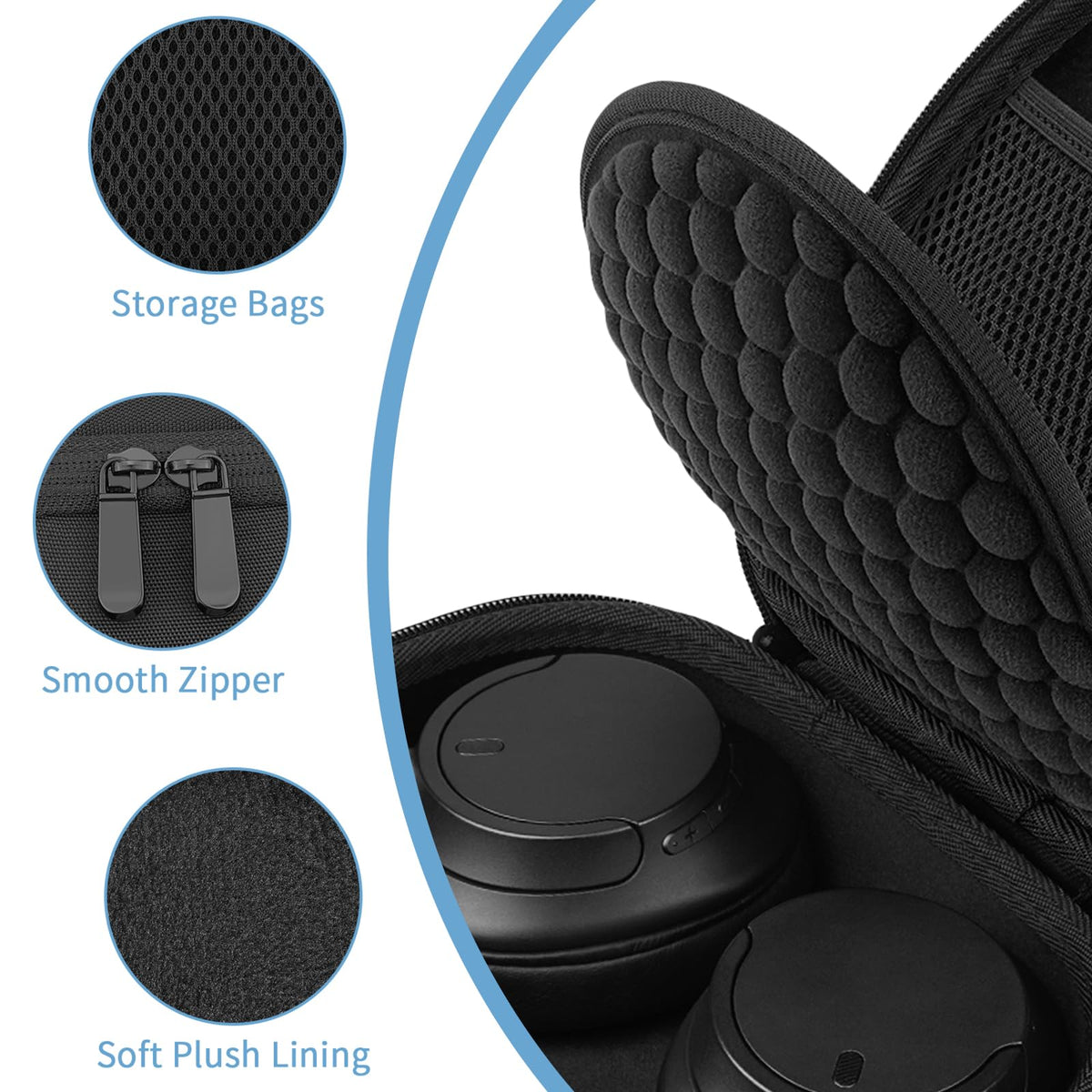 Yinke Sony WH-CH700N case with soft lining cushions delicate headphones