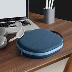 Yinke case in a backpack showing travel-ready protection for headphones