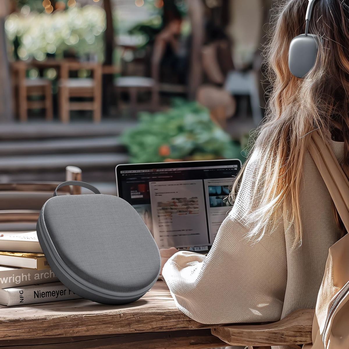 Yinke travel lifestyle shot in backpack illustrating on-the-go protection