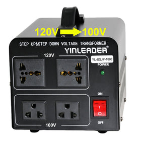 Yinleader 1000W voltage transformer for US to JP output powering 100V Japan appliances