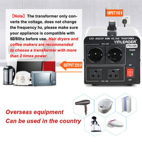 Yinleader 2000W dual circuit breaker closeup protecting against overload.
