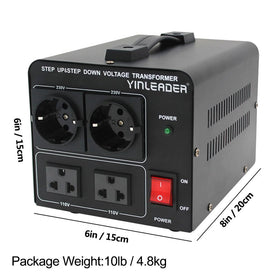 Yinleader 2000W usage scenarios illustrating safe voltage conversion abroad or at home.