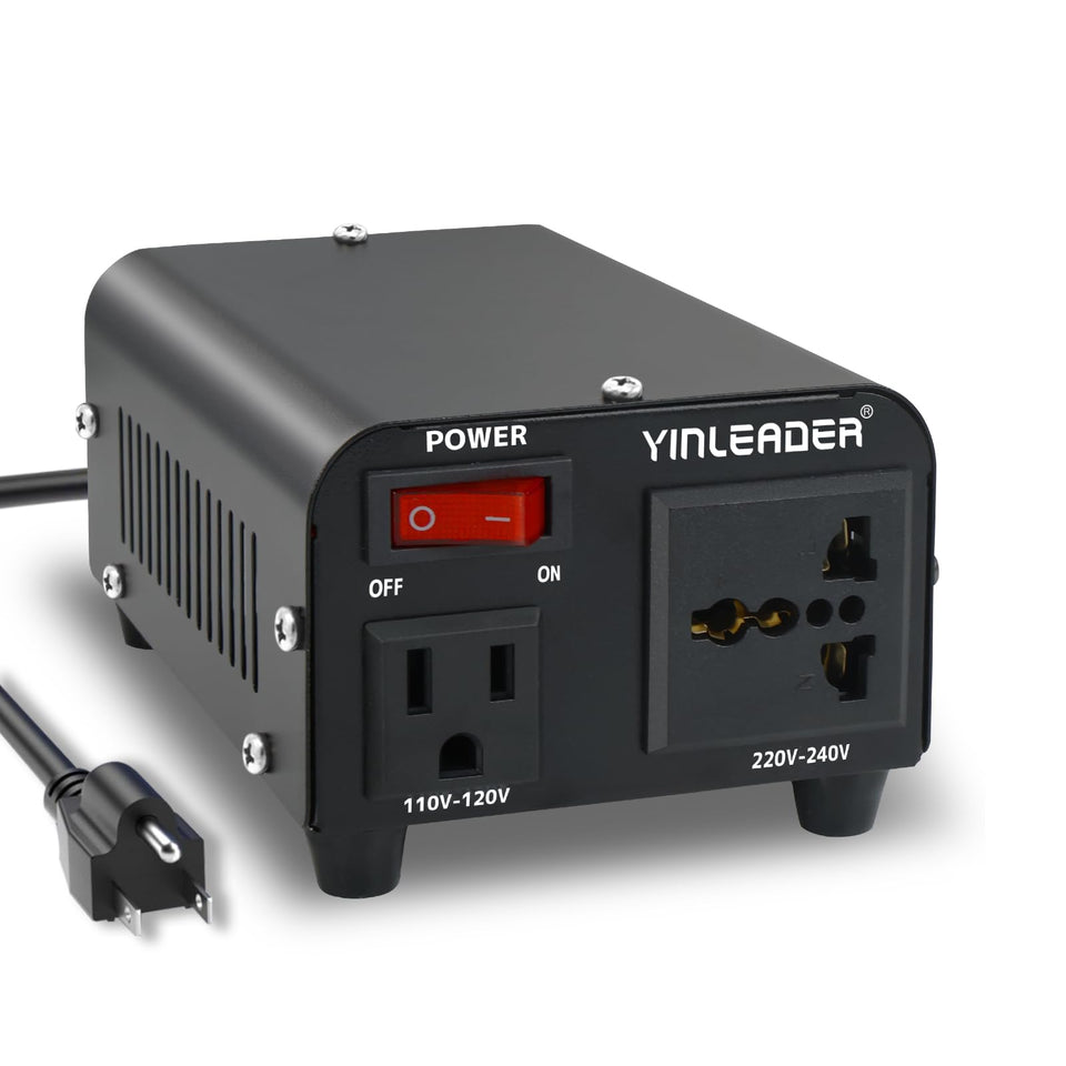 Yinleader 300W converter front view, compact and travel-ready.