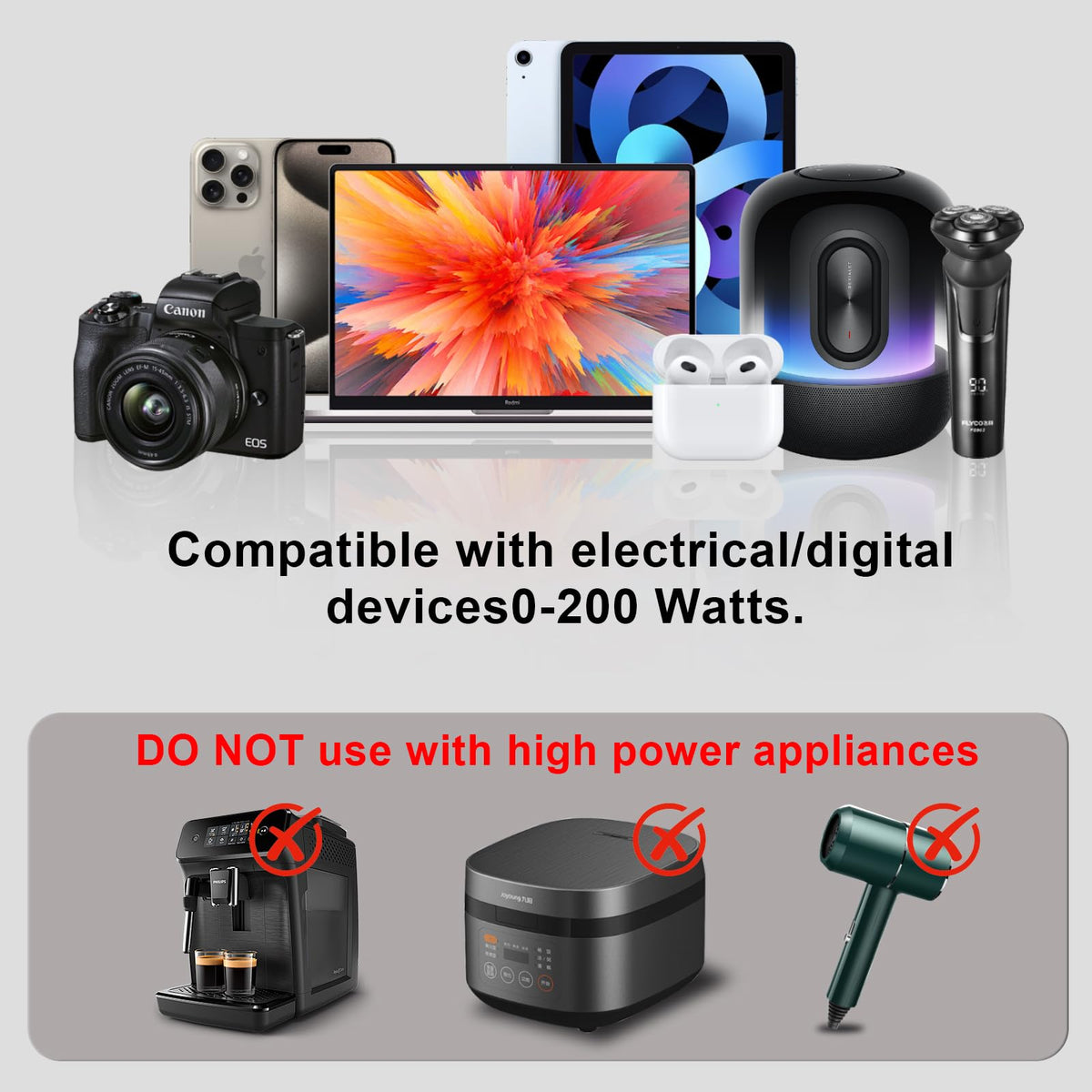 Yinleader 300W converter side panel showing slim durable housing.