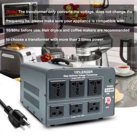 Yinleader 5000W transformer US socket panel for easy 110-120V devices.