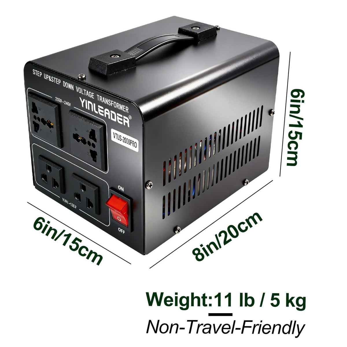 Yinleader dual circuit breakers protect safe operation during use.