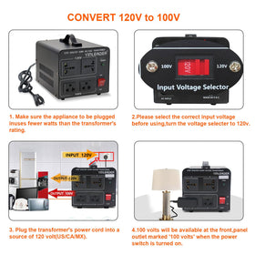 Yinleader dual sockets showing 120V and 100V outlets for mixed devices