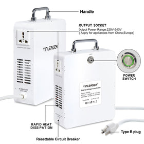 Yinleader dual universal sockets enable two 220–240V devices at once.