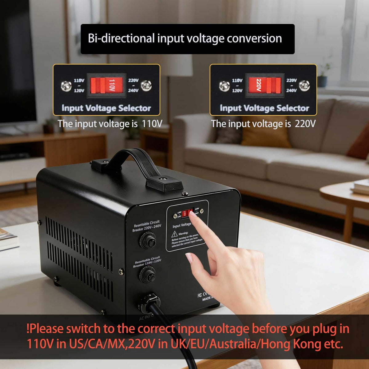 Yinleader four outputs with US and universal sockets for versatile connections.